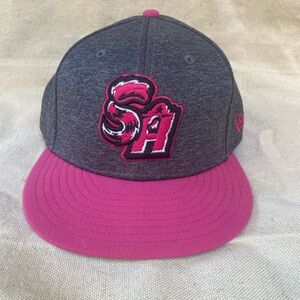 New Era San Antonio Missions Gray and Pink Hat Sz 7 1/4